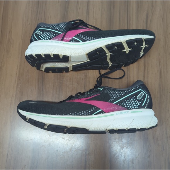 Brooks Shoes - Brooks Ghost 14 Womens 9.5 B Running Shoes Black Pink 1203561 Walking